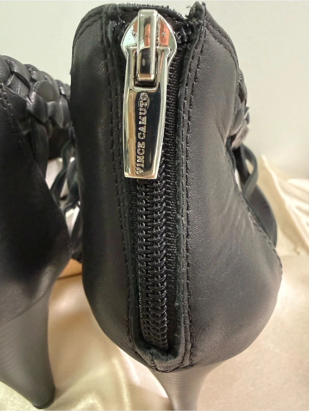 Vince Camuto Alaizah Braided Caged Women Heel Sandal Black Size 7.5 M